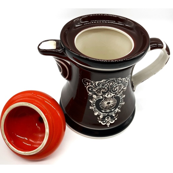 VTG SFM Schramberg MCM Adlon Majolika 60s Coffee Pod Handpainted - Picture 3 of 5